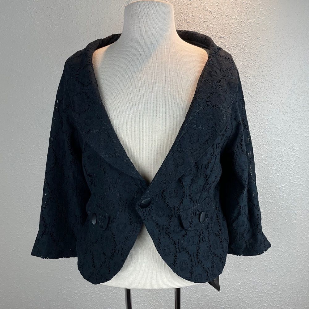 NWT Luciano Dante Black Cropped Dress Jacket L